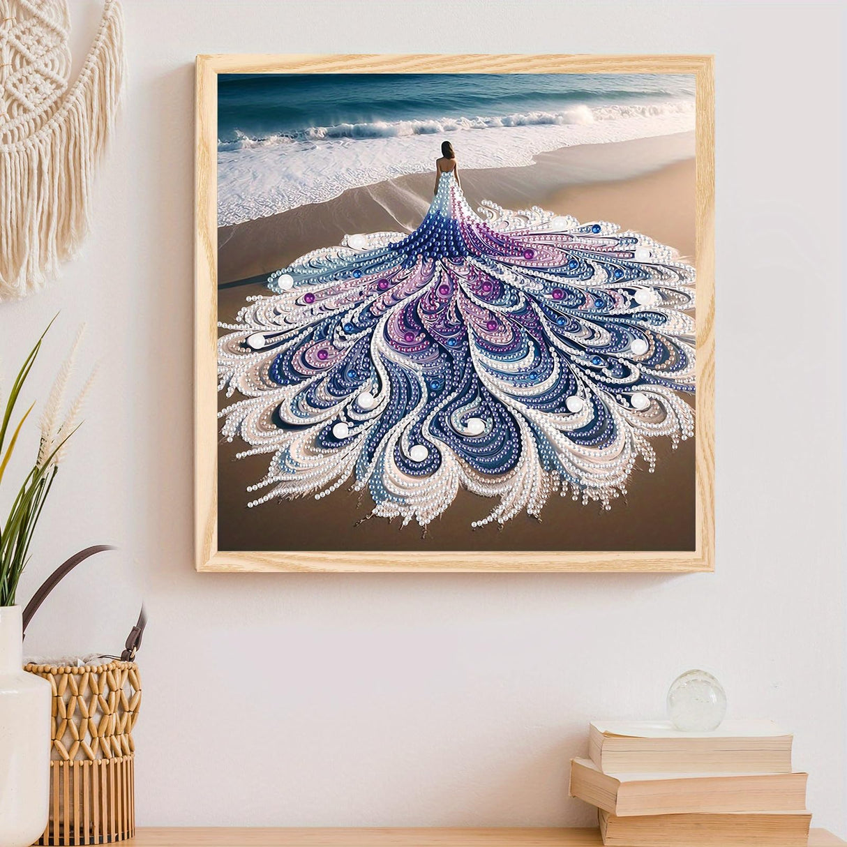 Diamond art Painting Kit, 5D DIY Beach beauty, Special Shape Crystal Artificial Diamond Partial Mosaic Handicraft for Beginners, Wall Decor Art For Bedroom, Office, Living Room, Christmas Gift MVVMTOP