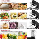 COOKLEE 6-IN-1 Stand Mixer, 8.5 Qt. Multifunctional Electric Kitchen Mixer with 9 Accessories for Most Home Cooks, SM-1507BM (Black) COOKLEE