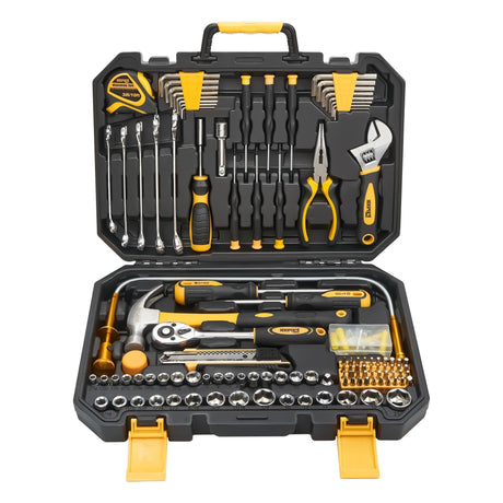 KOOPOOL 159 Piece Hand Tools Set, Tool Box for Car, General Household Hand Kit, Basic Tool Kit for Home Auto Repair, Plastic Toolbox Storage Case KOOPOOL