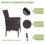 Kurapika 15-Piece Patio Furniture Outdoor Dining Set, Wicker Rattan Patio Dining Table and Chairs Set, Square Tempered Glass Tabletop with Umbrella Hole and 12 Chair Set, Grey Kurapika