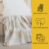 SLPR Cotton Quilted Throw Blanket, 50" x 60" Floral Farmhouse Patchwork Quilt, Shabby Chic Patchwork Throw Lap Quilt for Couch, Country Lane SLPR