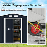 Outsunny 9' x 6' Outdoor Storage Shed, Garden Tool Metal Shed with Foundation Kit, Double Lockable Door, Air Vents and Sloping Roof, for Backyard, Patio, Lawn, Dark Gray Outsunny