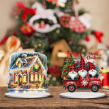 Diamond Art Hanging and Tabletop Kits for Adults Kids, 4 Pack DIY Christmas Diamond Art Suncatchers, 5D Special Shape Diamond Painting Pendant Window Ornament Gifts for Home Garden Door Wall Decor﻿ Fairyland JinWenn
