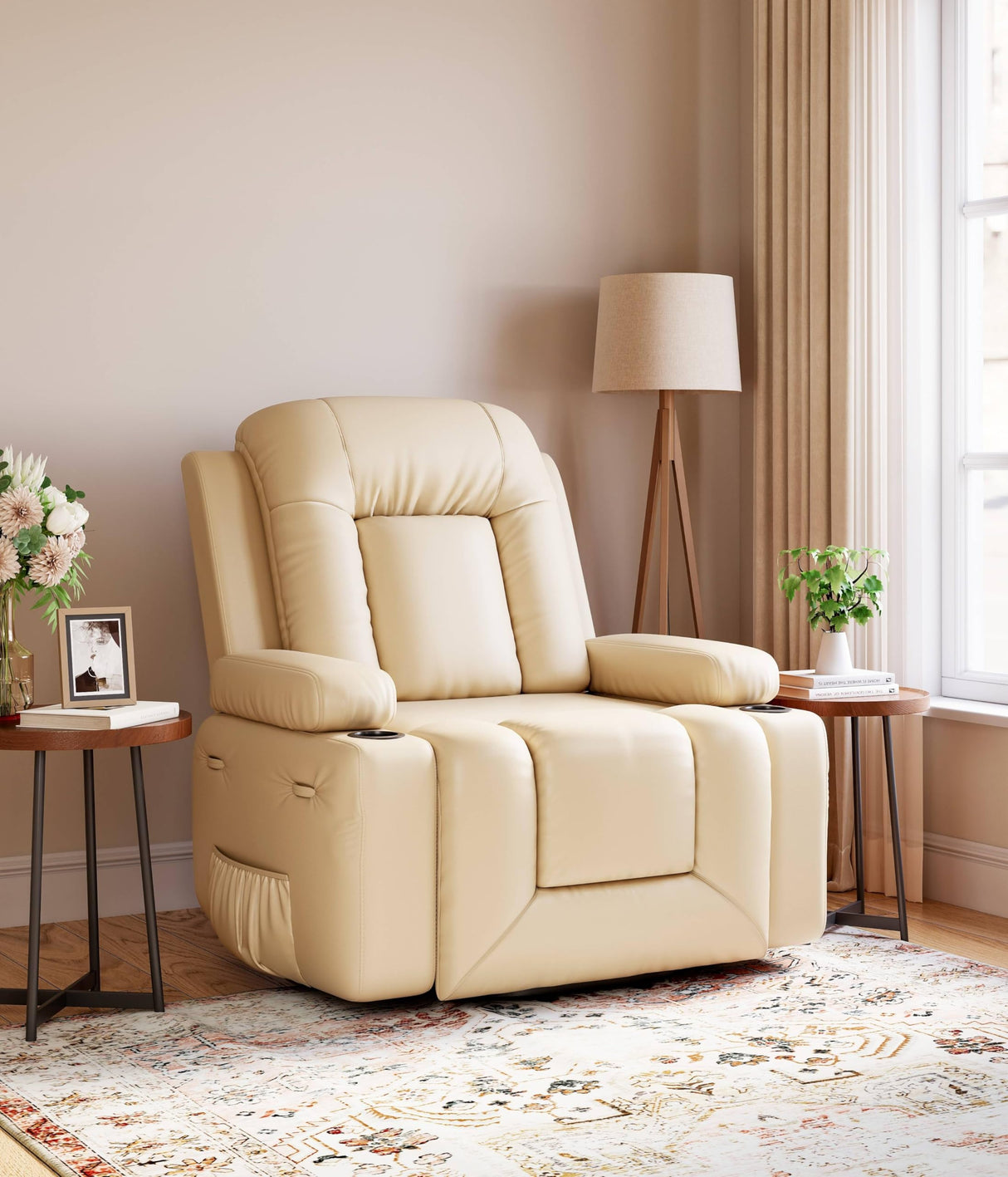 GarveeHome Power Lift Recliner Chair - Heat and Massage, Adjustable Back and Legs, PU Leather Electric Lift Chair Designed for The Elderly and People with Mobility impaired GarveeHome