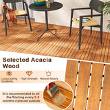 Tangkula 27 PCS Interlocking Deck Tiles, 12" x 12" Acacia Wood Floor Tiles for Patio, Balcony, Garden Indoor, 27 Sq. Ft Flooring Pavers Outdoor Waterproof, Tools Free Assembly (Stripe) Tangkula