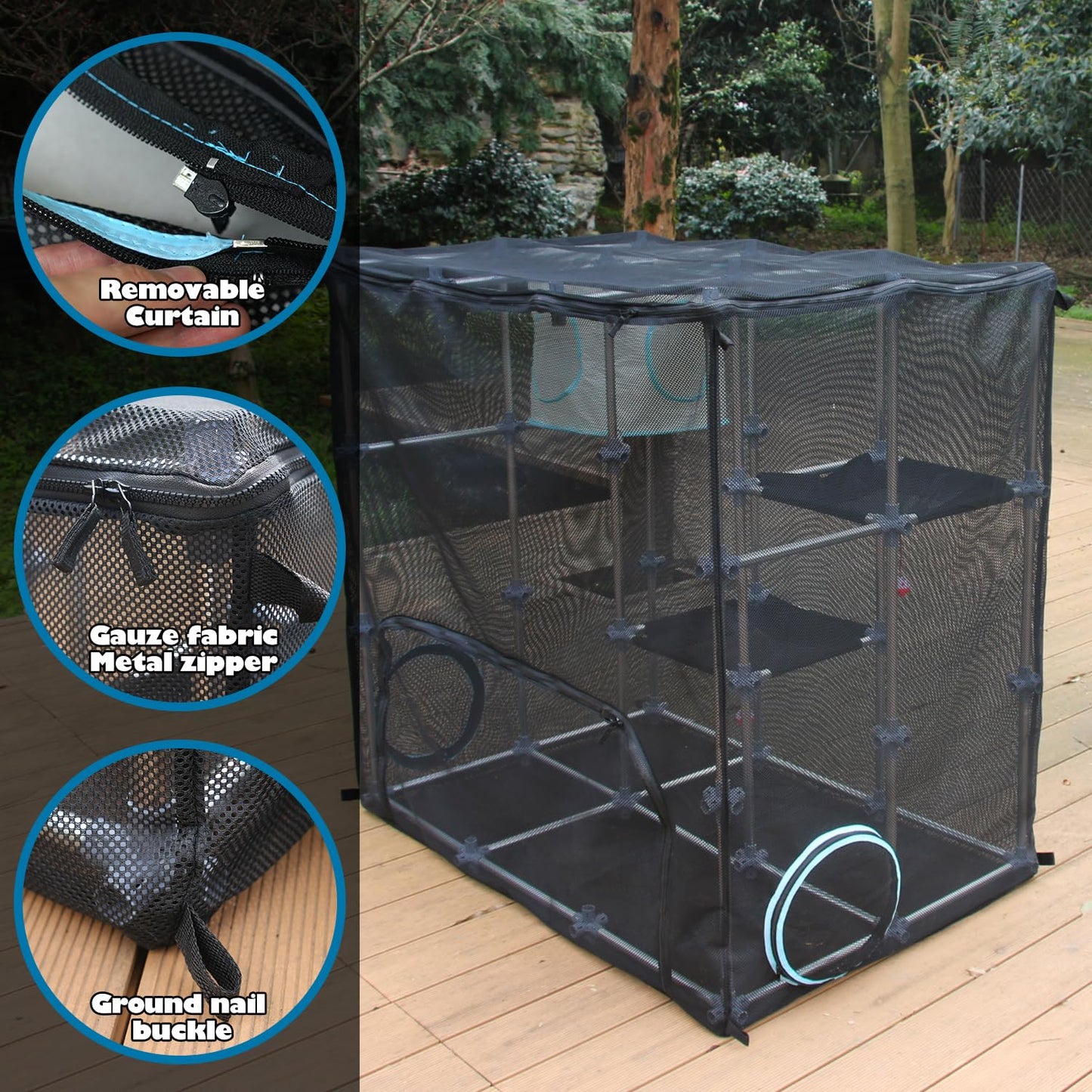 INTURN Catio Outdoor Cat Enclosure, Mega Kit for Outdoor and Indoor(Mega Kit) - WoodArtSupply