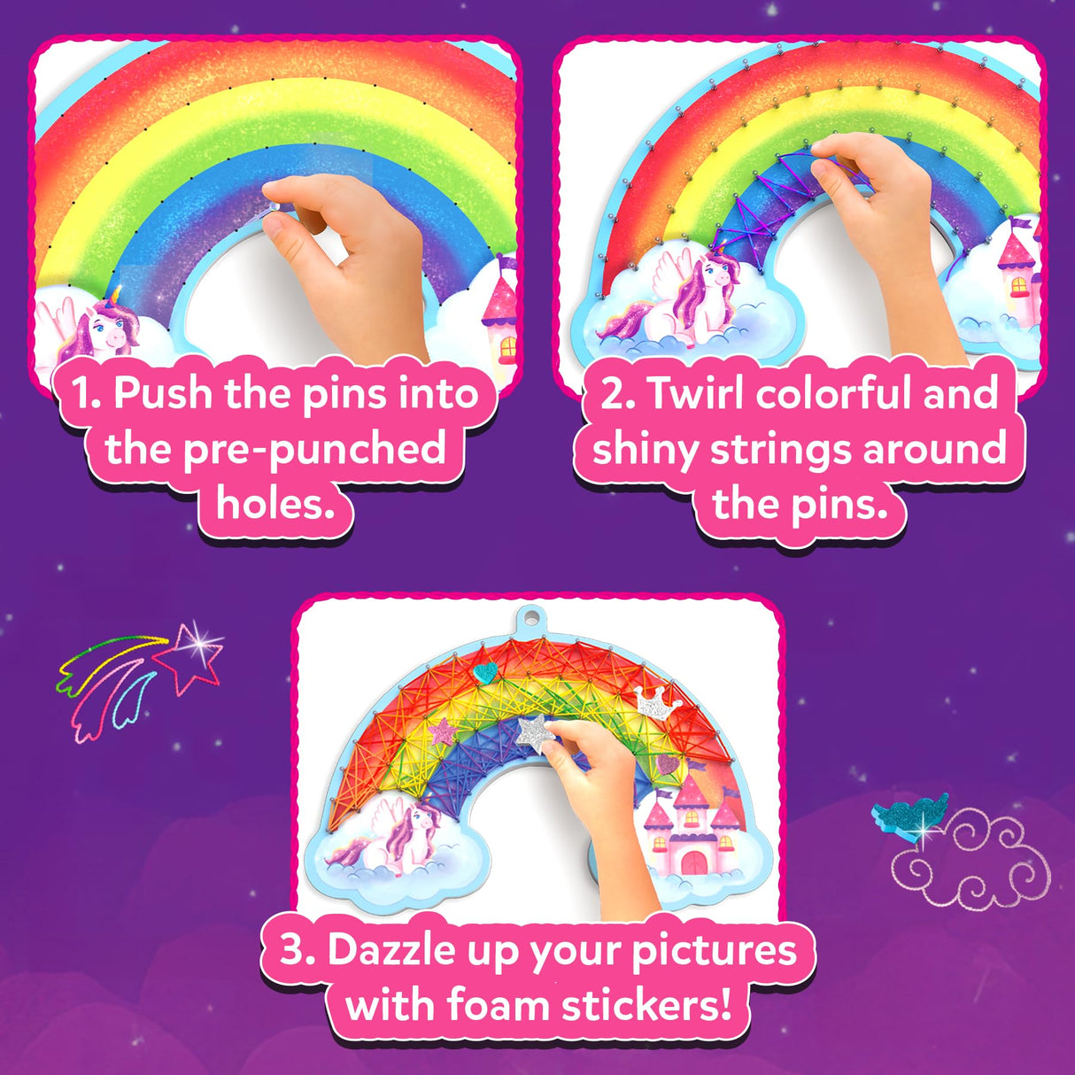 Skillmatics String Art Activity - Unicorn Magic, Mess-Free Art for Kids, Craft Kits & Supplies, DIY Decor & Creative Activity, Gifts for Girls & Boys Ages 6, 7, 8, 9, 10, 11, 12 Skillmatics