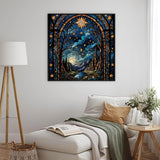 Diamond Paintings Kits for Beginners,Full Drill Night Sky Stained Glass Diamond Arts Kits for Adults,Starry Landscape Paint by Diamond,5D DIY Diamond Painting Dot Gem Art,Home Wall Decor 13.8x13.8 GXGLLPZBY