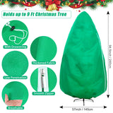 Upright Christmas Tree Storage Bag, Christmas Tree Cover for Up to 9 Foot Standing Artificial Tree with Ornaments, Large Holiday Assembled Xmas Tree Dustproof Bag with Zipper & Drawstring(Green) UYEDUJZ