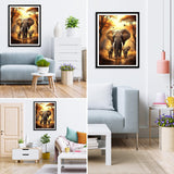 MXJSUA DIY Elephant Diamond Painting Kits for Adults, Animal Diamond Gem Art Painting for Beginners, Diamond Picture with Full Round Drill Dots Craft Set Gift, 12 * 16 Inch MXJSUA