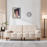 Furnify Cloud Couch, 76" Loveseat Sofa Bed with Removable Armrest, Boucle Sherpa Sofa Bed, Comfy Upholstered Sleeper Sofa for Living Room, Bedroom, Office, Beige Teddy Furnify