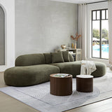 YOPENG 135.4" Curved Sofa Couch, Modern Curved Sectional Sofa, Oversized Luxury Boucle Couches Modular Upholstered with Chaise & 2 Pillows 6 Seater Sofas for Living Room,Offce,Right Facing,Green YOPENG