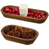 Tessco 2 Pcs Wooden Dough Bowl for Home Rustic Bread Long Wooden Bowl for Kitchen Dining Table Home Decoration(10 x 6 x 2 Inch, 16 x 6 x 2 Inch,Brown) Tessco