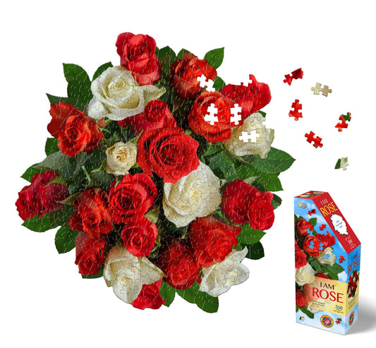 Madd Capp: I Am Rose - 350 Piece Jigsaw Puzzle- 8003 – Ages 10+, Unique Floral-Shaped Border, Challenging Random Cut, Includes Educational Madd Capp Fun Facts