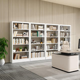 Jazipic 5-Tier Adjustable Bookcase, Heavy Duty Bookshelf with Book Stopper, Metal Bookcase for Library, Office, Living Room Jazipic