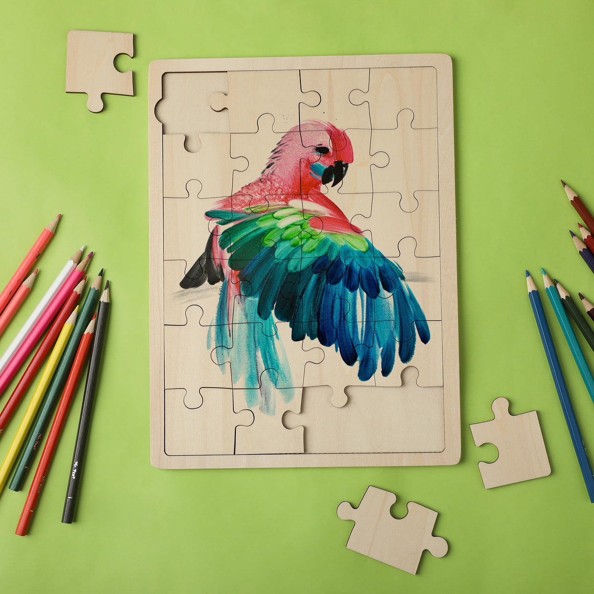 Mr. Pen- Blank Wooden Puzzle, 24 Pieces, 11.8" x 8.8", Wooden Blank Puzzles to Draw on Mr. Pen