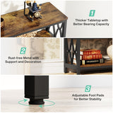 Tribesigns 70.9" Long Console Table with Storage Shelves, Industrial 3-Tier Sofa Table for Living Room, Foyer Table Entryway Table for Hallway, Front Door, Entrance, Rustic Brown & Black Tribesigns