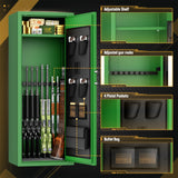 Bonusall 12-15 Green Gun Safe for Rifles,Fireproof Gun Safe for Rifles and Pistols,Rifle Safes for Home with Digital Keypad,Adjustable Shelves & Handgun Pockets Bonusall