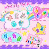 AMAZING TIME 130 Pcs Charm Bracelet Making Kit, Jewelry Toy for Girl Age 8-12 Beads Craft Set for 5 6 7 8 9 10 11 12 Year Old Teenage Birthday Gift AMAZING TIME