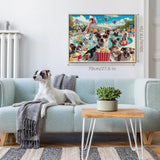 Dog Summer Puzzle for Adults 1000 Piece, Funny Puppy Animal Jigsaw Puzzles, Food Party Puzzles BBOLDIN