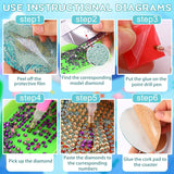 8 PCS Cartoon Diamond Art Coasters Kits, Diamond Painting Coasters with Holder Set of 8, DIY Drink Coasters Art Crafts Supplies for Adults Cup Mat for Home Decor House Warming Gifts Non-Slip 3.9inch YSUNETER