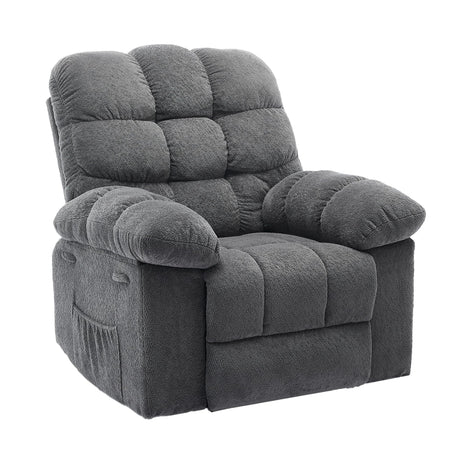 Oversized Swivel Rocker Recliner Chair for Adult, Ergonomic Nursery 360° Swivel Rock Recliner, Extra Wide Manual Recliners,Upholstery Overstuffed Soft Rocking Sofa Chair,Gray SLEKVERSA