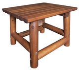 Leigh Country Amber Log Perch Handcrafted Hardwood Acacia Small Rectangular Accent Side End Table for Outdoor, Patio, and Garden, Brown Leigh Country