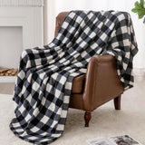 BEDELITE Plaid Fleece Throw Blanket for Couch, Black & White Checkered Flannel Blanket, Cozy & Soft Buffalo Plaid Decor Blanket for Women, Men, 50"x60" BEDELITE