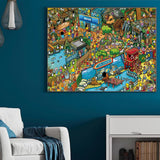 Jigsaw Puzzles for Adults, 2 Pack 1000 Pieces Ocean Park Dinosaur Park Puzzle, Cartoon Painting Challenging Puzzles for Family Activity Game Nights Gifts Fidget Stress Relief RECHIATO