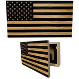 American Flag Concealed Gun Cabinet, Hidden Gun Storage American Flag (Black) Bellewood Designs