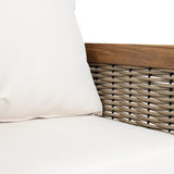 Merax Single Outdoor Acacia Wood Wicker Club Chair with Cushion,Patio Furniture Conversation Seat for Backyard Merax