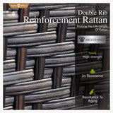 Sophia & William Half-Moon Patio Furniture Set, Curved Outdoor Sofa for 8 with Coffee Table, Wicker Sectional Sofa Outdoor Conversation Sets,Beige Sophia & William