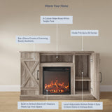 BELLEZE 47" TV Stand with 18" Electric Fireplace Heater & Media Entertainment Center Console Table for TV up to 50" with Open Storage Shelves & Cabinets - Veropeso (Ashland Pine) BELLEZE