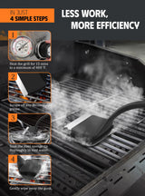 MEKER Grill Brush Bristle Free, Grill Cleaner Brush with 5 BBQ Replacement Head for Cast Iron, Stainless Steel Grates, Safe Grill Scraper Outdoor BBQ Grill, Black MEKER