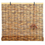 Retro Bamboo Roll Up Blinds 20" 28" 30" 36" 40" 46" 55" 68" 75" Waterproof Bamboo Shades for Indoor/Outdoor Patio, Cordless Reed Roller Shades with Lifter, Blackout Privacy Curtains(70" W x 48" H) KAKVSRBPER