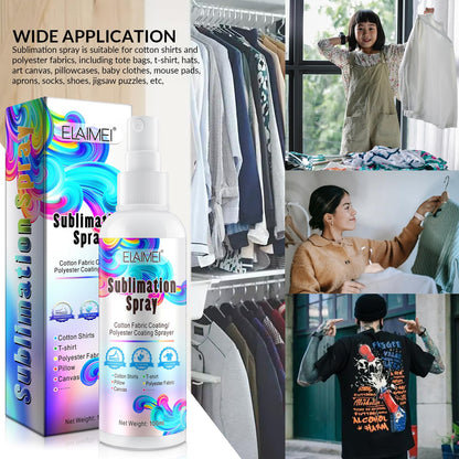 Vouchmind Upgrade Sublimation Spray, Sublimation Coating Spray for Cotton, T-Shirts,Polyester, Cartons, Canvas,Sublimation Paint Quick Dry, Super Adhesion, High Gloss & Vibrant Color, 2x100ml