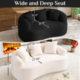 68.5" Loveseat Sofa for Living Room, Modern Luxury Plush Chenille Extra Deep Seat Curved Cloud Floor Couch with 3 Throw Pillows for Small Spaces, No Assembly Needed, Black DAMAIFROM