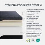 Dyonery King 14 Inch Memory Foam Mattress in a Box, Cooling Knit Fabric Cover, Copper-Gel Memory Foam, Made in USA, CertiPUR-US Certified, Firm Fiberglass Free Mattress, 76”x80”, Black Dyonery