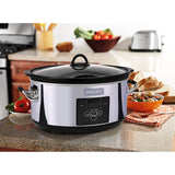 Crock-Pot 7 Quart Programmable Slow Cooker with Digital Timer, Food Warmer, Polished Platinum, Perfect for Everyday Meals and Entertaining Crock-Pot
