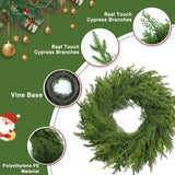 26 Inch Christmas Wreath, Christmas Wreaths for Front Door, Artificial Pine Wreath for Table Wall Window Indoor Outdoor Christmas Decoration OZFHUA