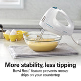 Hamilton Beach 6-Speed Electric Hand Mixer with Whisk, Traditional Beaters, Snap-On Storage Case, 250 Watts, White Hamilton Beach
