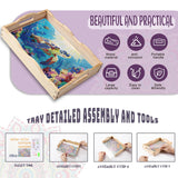 EWJRNSF Diamond Art Kits for Adults Wooden Serving Trays with Handles, 5D Diamond Painting Big Gem Arts and Craft Gifts Trays Decor Gift Home Decor 7.8x11.8 Inches Turtle A EWJRNSF