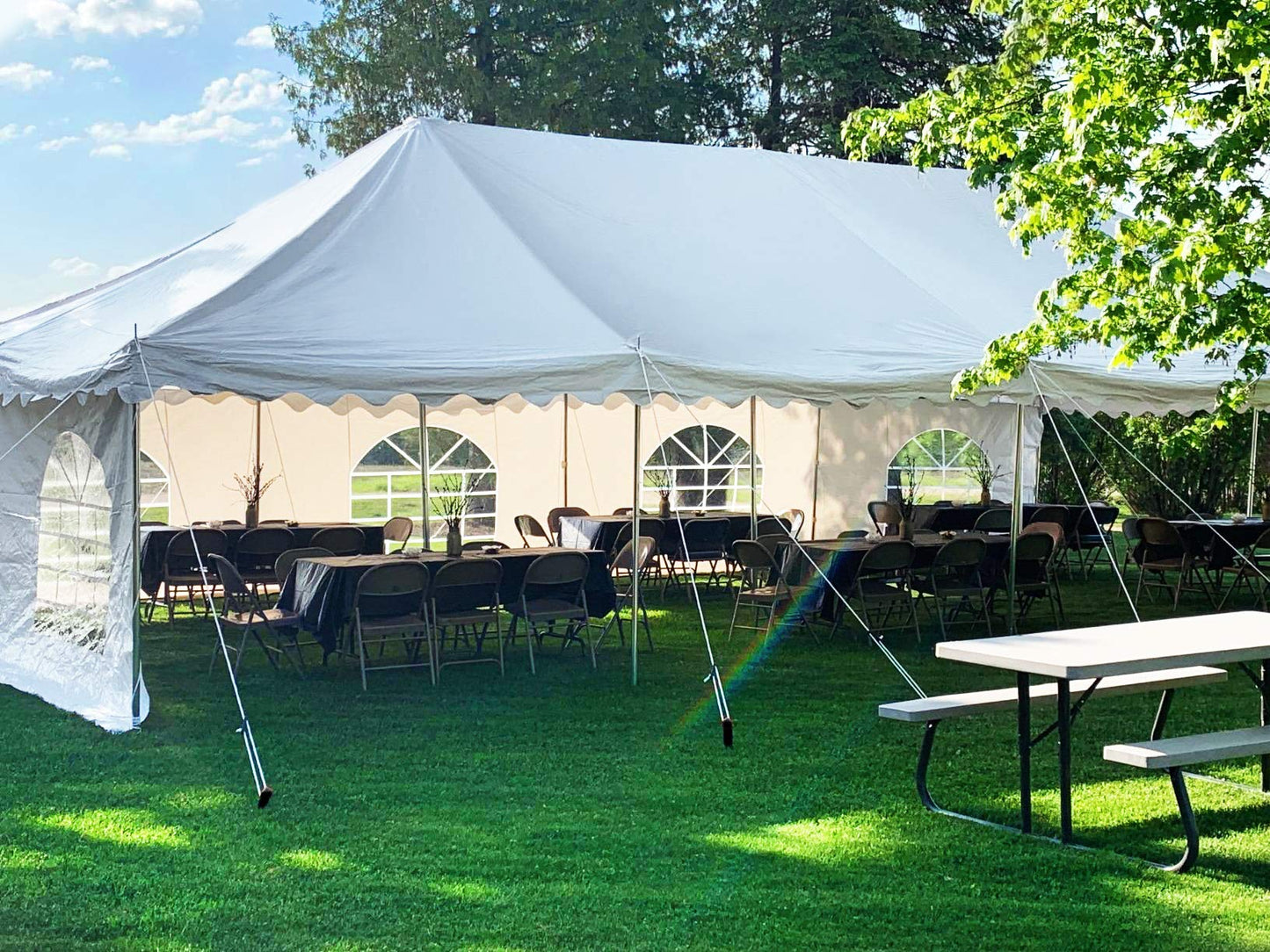 Quictent 20x40 Fire Retardant Pole Party Tents Heavy Duty PVC Vinly Pole Tent Wedding Party Canopy with Carry Bags