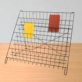 SSWBasics 6-Tier Black Wire Countertop Rack - 22"H x 29½”W x 18"D - Magazine Display Stand - Tabletop Book Display for Comics, Brochures, Cards, and Literature - Sleek, Sturdy, Collapsible Countertop SSWBasics