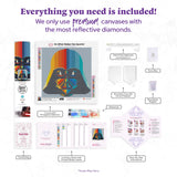 DIAMOND ART CLUB Rainbow Darth Vader Diamond Painting Kit, Fun DIY Crafts for Adults, Round Diamond Art Canvas for Beginners, 13" x 13" (33x33cm) DIAMOND ART CLUB