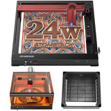 ATOMSTACK A24 PRO 24000mW (Basic) Laser Cutter and Engraver Machine with Laser Engraver & B3 Enclosure & H2 Riser Base, 24W Output Power Laser Cutter for Wood Metal Acrylic Craft ATOMSTACK