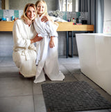 Black Bath Mat for Bathroom and Shower - 16 x 24 Inches (W x L) Bamboo Wood Rug Pad, Bathmat for Hot Tub Spa Sauna RV Camper Outdoor ZPirates