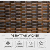 Outsunny 4 Piece PE Rattan Outdoor Patio Furniture Set, Wicker Conversation Set with 2 Swivel Rocking Chairs, 2-Tier Glass Table and Loveseat for Garden, Patio, Poolside, Blue Outsunny