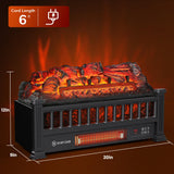 Alpaca Electric Fireplace Logs 20-Inch, Remote Controller Fireplace Insert Log Heater, Adjustable Flame Colors, Realistic Fake firewood Flame, Overheat Protection, Timer, Thermostat, 1500W Black Alpaca