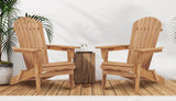Wooden Folding Adirondack Chair Set of 2, Half Pre-Assembled Wood Lounge Chair for Outdoor Patio Garden Lawn Backyard Deck Pool Beach Firepit Light Brown Wood-Natrl